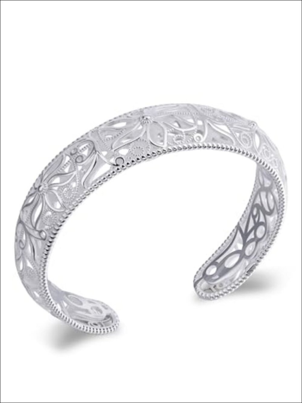 Sterling Silver Hammered Cuff Bracelet Adjustable Bangle
